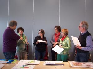 Die Jury (von links): Jan Buchholz, Dr. Mareile Oetken, Rebecca Schmalz, Susanne Wunderlich, Isa-Maria Röhrig-Roth und Prof. Jürgen Rieckhoff